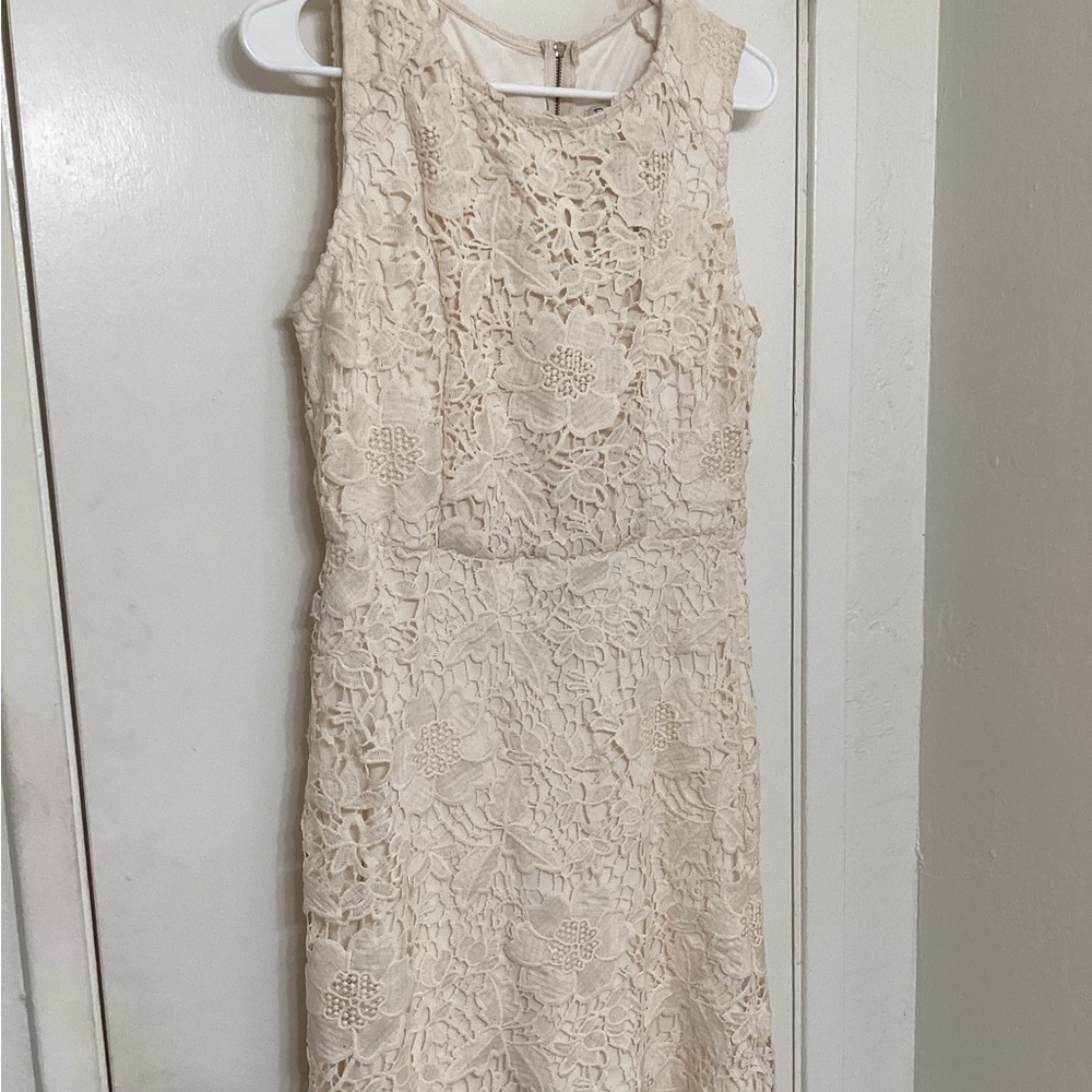 Ryan Michelle Cream Dress with floral lace